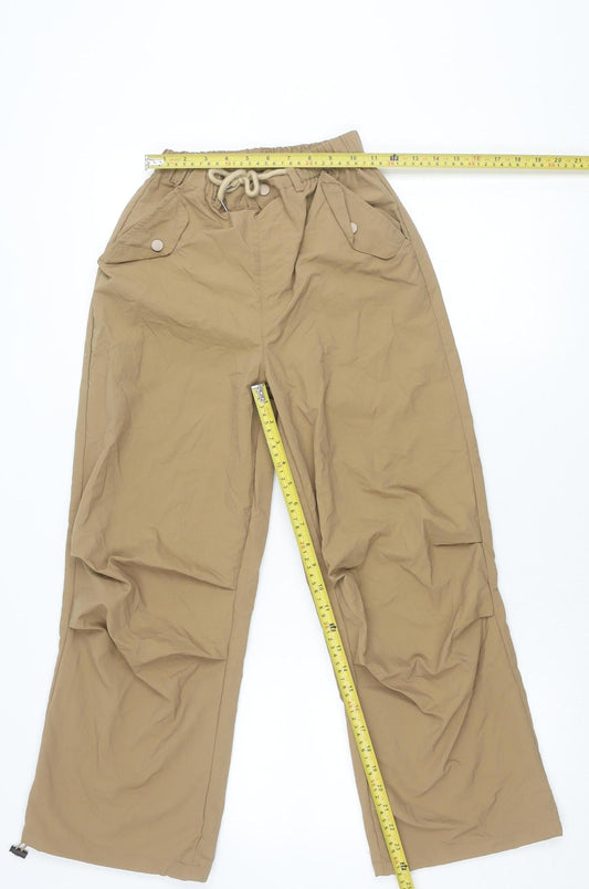 Rolanko Boys Beige Cargo Trousers 12 Years Elastic Waist Nylon