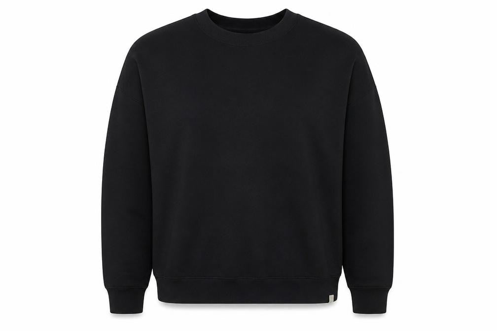 TKEES Womens Black Cotton Pullover Sweatshirt Size S Relaxed Fit