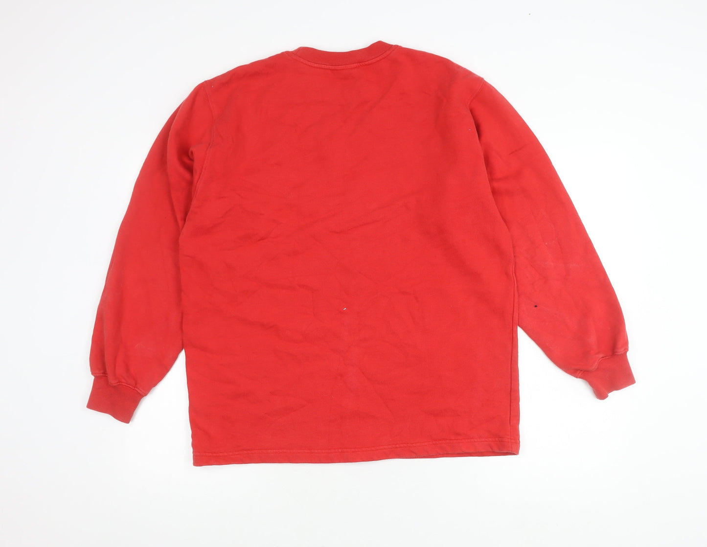 Adidas Men’s Red L Pullover Sweatshirt Long Sleeve Logo Crew Neck