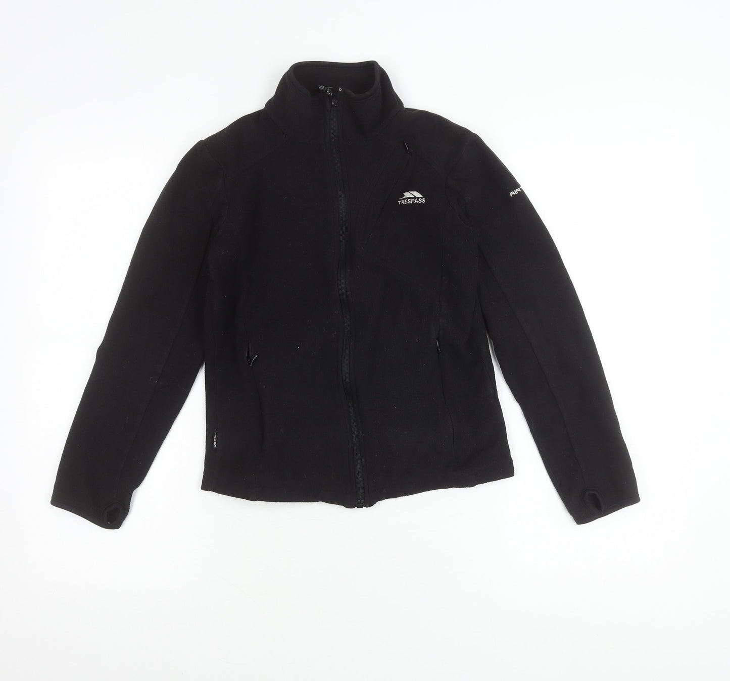 Trespass Boys Black 2XS Fleece Full Zip Outdoor Jacket with Thumb Holes