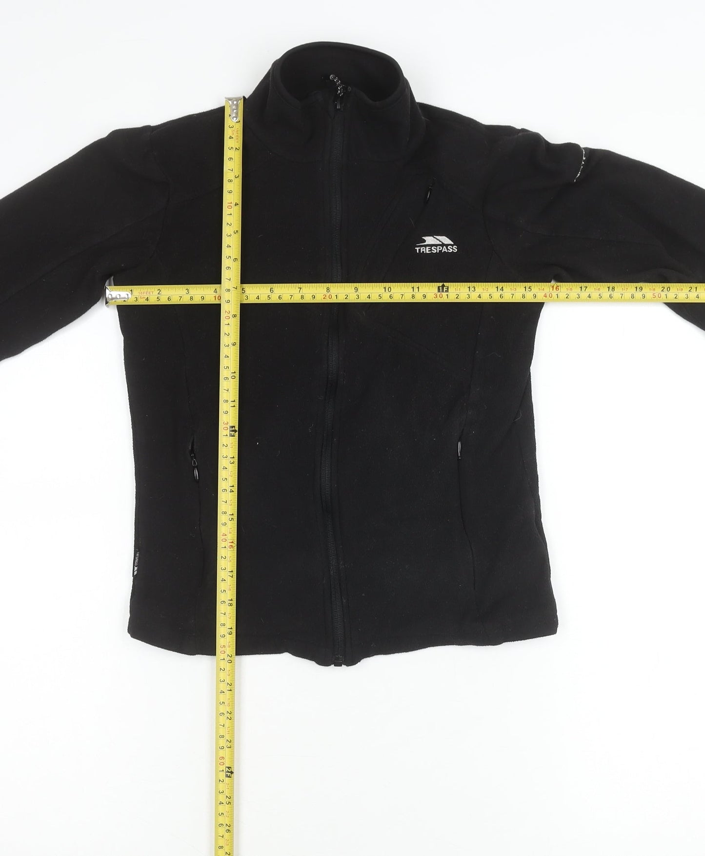 Trespass Boys Black 2XS Fleece Full Zip Outdoor Jacket with Thumb Holes