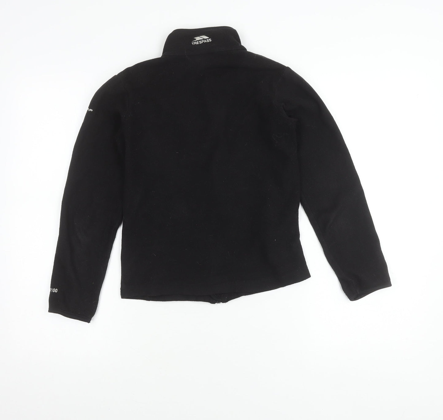 Trespass Boys Black 2XS Fleece Full Zip Outdoor Jacket with Thumb Holes