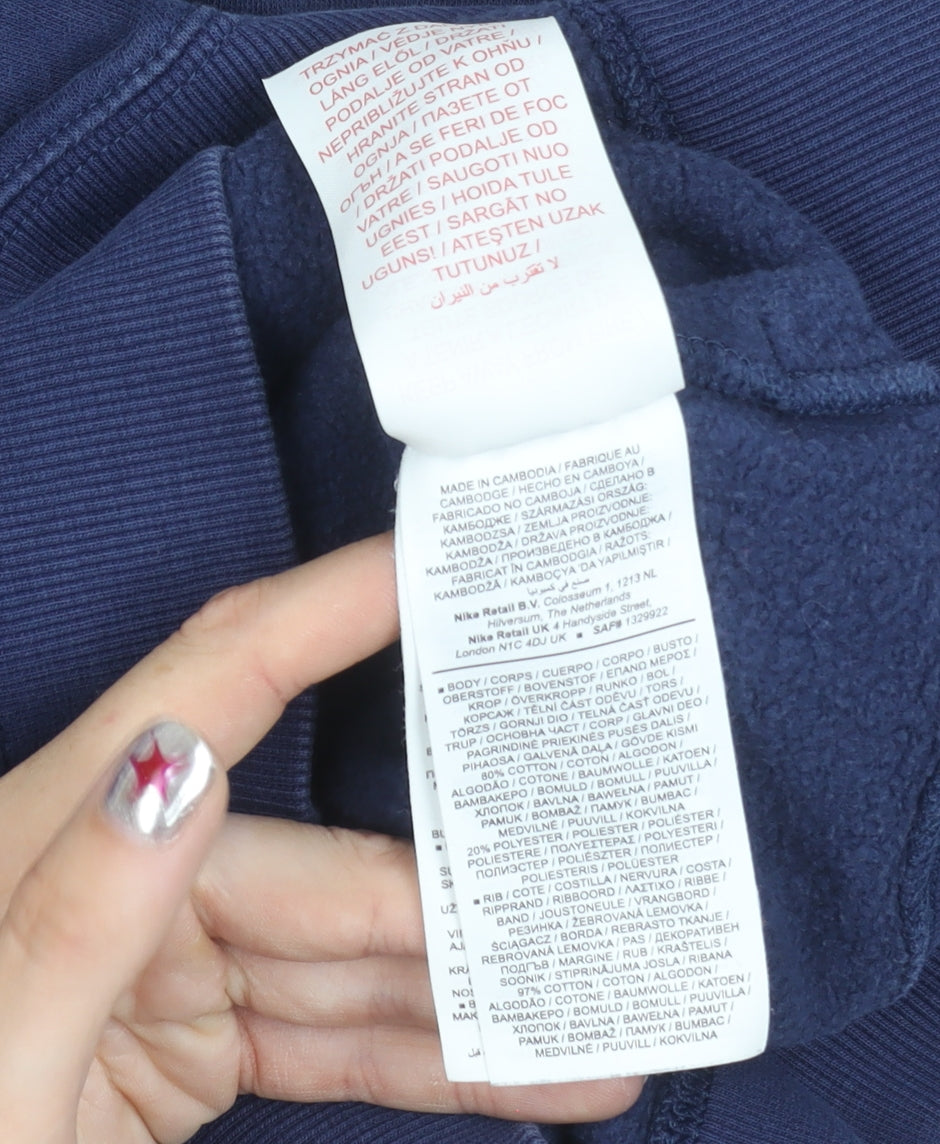 Nike Boys Blue Full Zip Hooded Jacket 11 Years Sports Casual