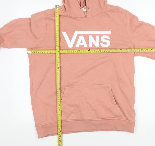 Vans Women’s Pink Pullover Hoodie Size L Logo Skate Casual