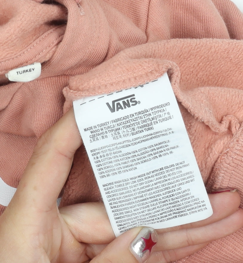 Vans Women’s Pink Pullover Hoodie Size L Logo Skate Casual
