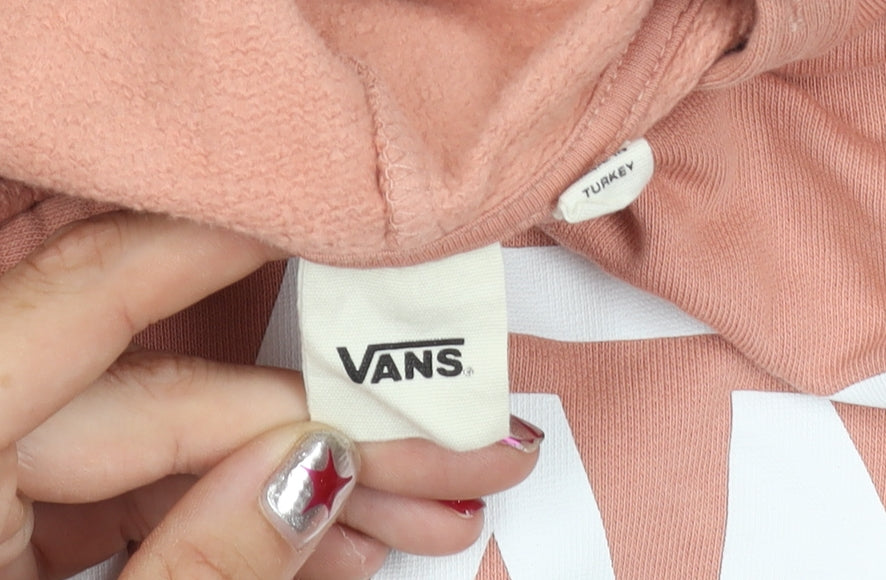 Vans Women’s Pink Pullover Hoodie Size L Logo Skate Casual