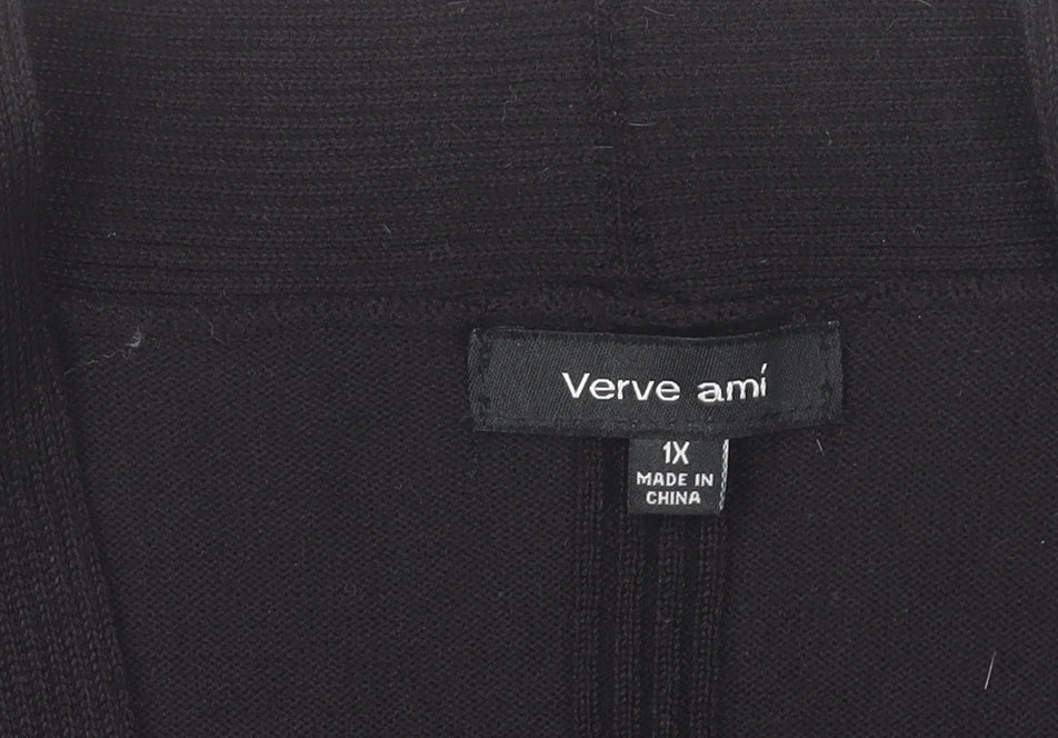 Verve Ami Womens Black Cardigan Size 18 Plus Long Sleeve Knit