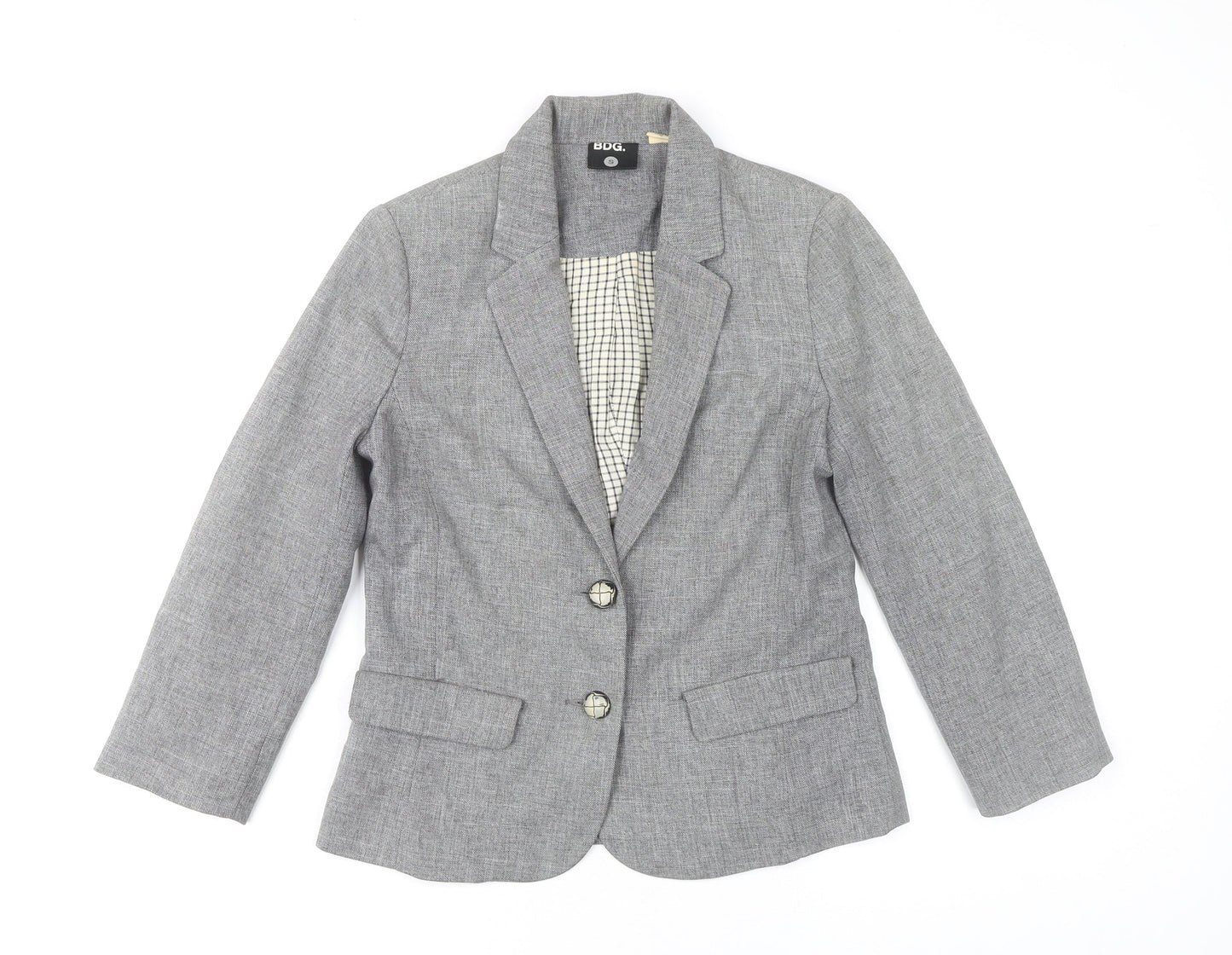 BDG Boys Grey Blazer Jacket Size S Classic Two-Button Notch Lapel