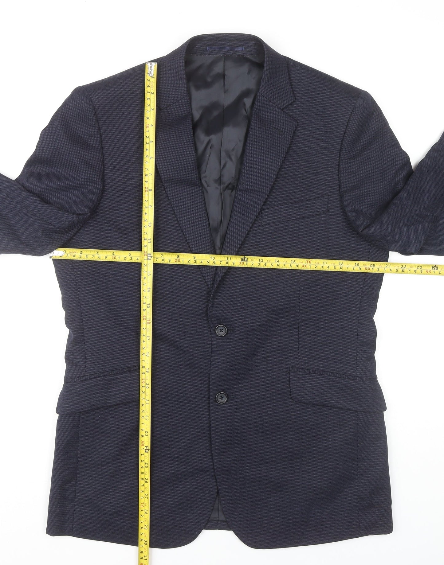 Brook Taverner Men’s Blue 38R Wool Blazer Jacket Classic Fit