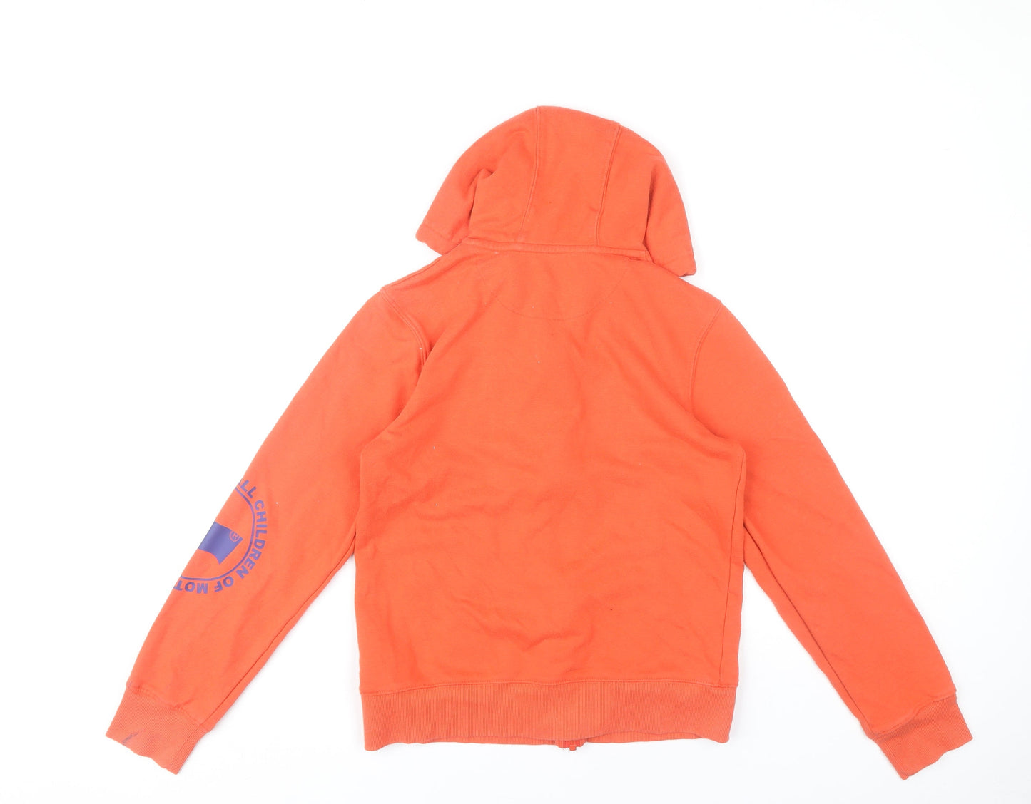 Levi's Boys Orange Full Zip Hoodie Size 14 Years 164cm Graphic Print