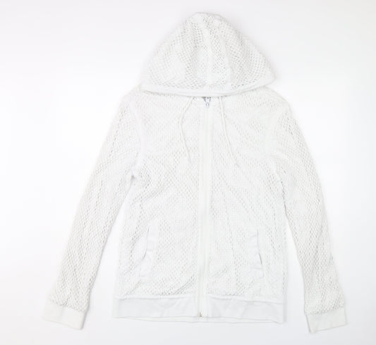 Armani Exchange Women’s White Cotton Full Zip Hoodie Size L
