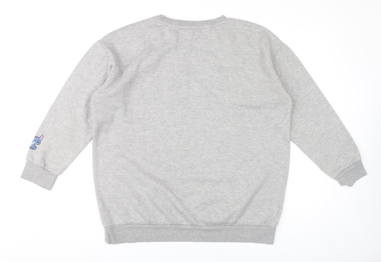 Disney Women’s Grey Stitch Sweatshirt XL Pullover Crew Neck