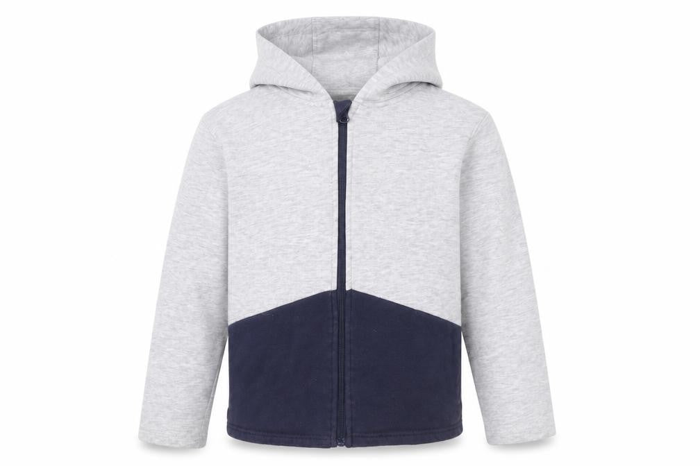 Mountain Warehouse Boys Grey Blue Full Zip Hoodie 9-10 Years Cotton Blend