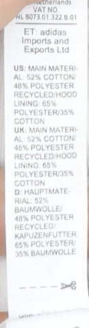 Adidas Boys Black & White Colourblock Full Zip Hoodie 11-12Y Sportswear