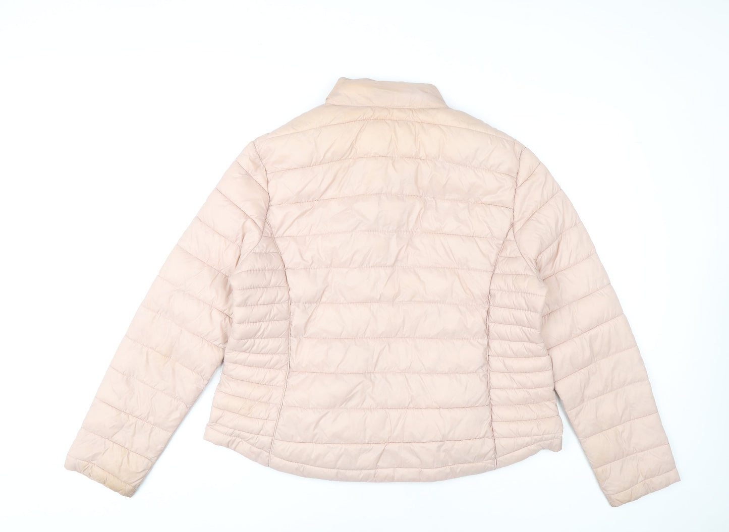 Gant Womens Beige Puffer Jacket L Lightweight Quilted Coat