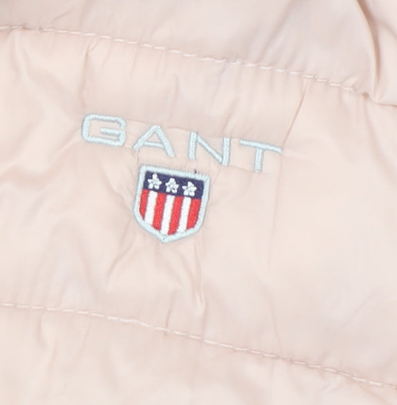 Gant Womens Beige Puffer Jacket L Lightweight Quilted Coat