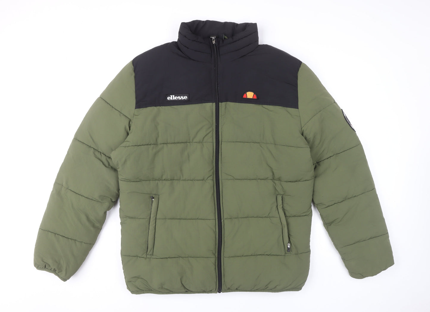 Ellesse Men's Green XL Puffer Jacket Quilted Winter Casual Full Zip