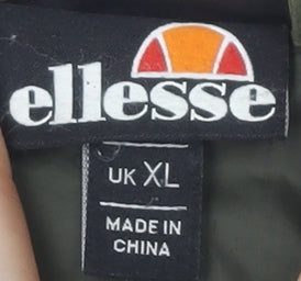 Ellesse Men's Green XL Puffer Jacket Quilted Winter Casual Full Zip