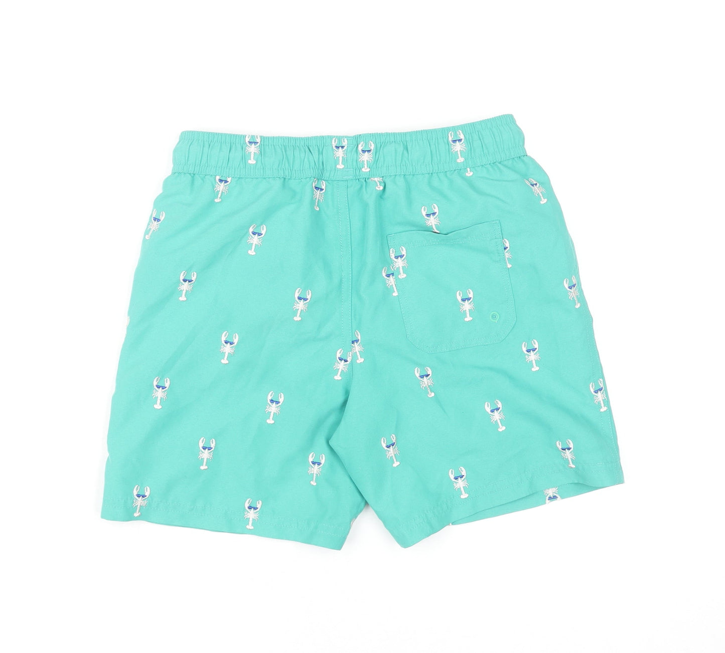 Marks and Spencer Boys Green Lobster Swim Shorts 8-9 Years Quick Dry