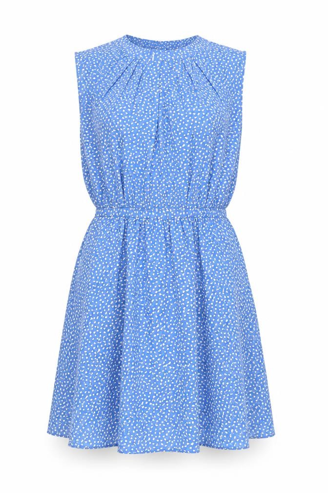 Warehouse Women’s Blue Floral Sleeveless A-Line Dress Size 14