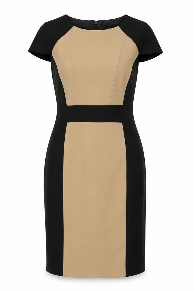 F&F Women’s Black Beige Colourblock Sheath Dress Size 10