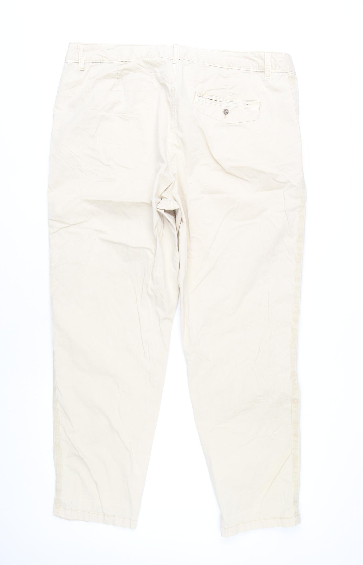 Marks and Spencer Womens Beige Chino Trousers Size 20 Long