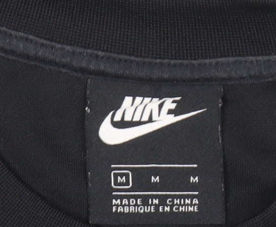 Nike Mens Black M Pullover Sweatshirt Crew Neck Logo Print