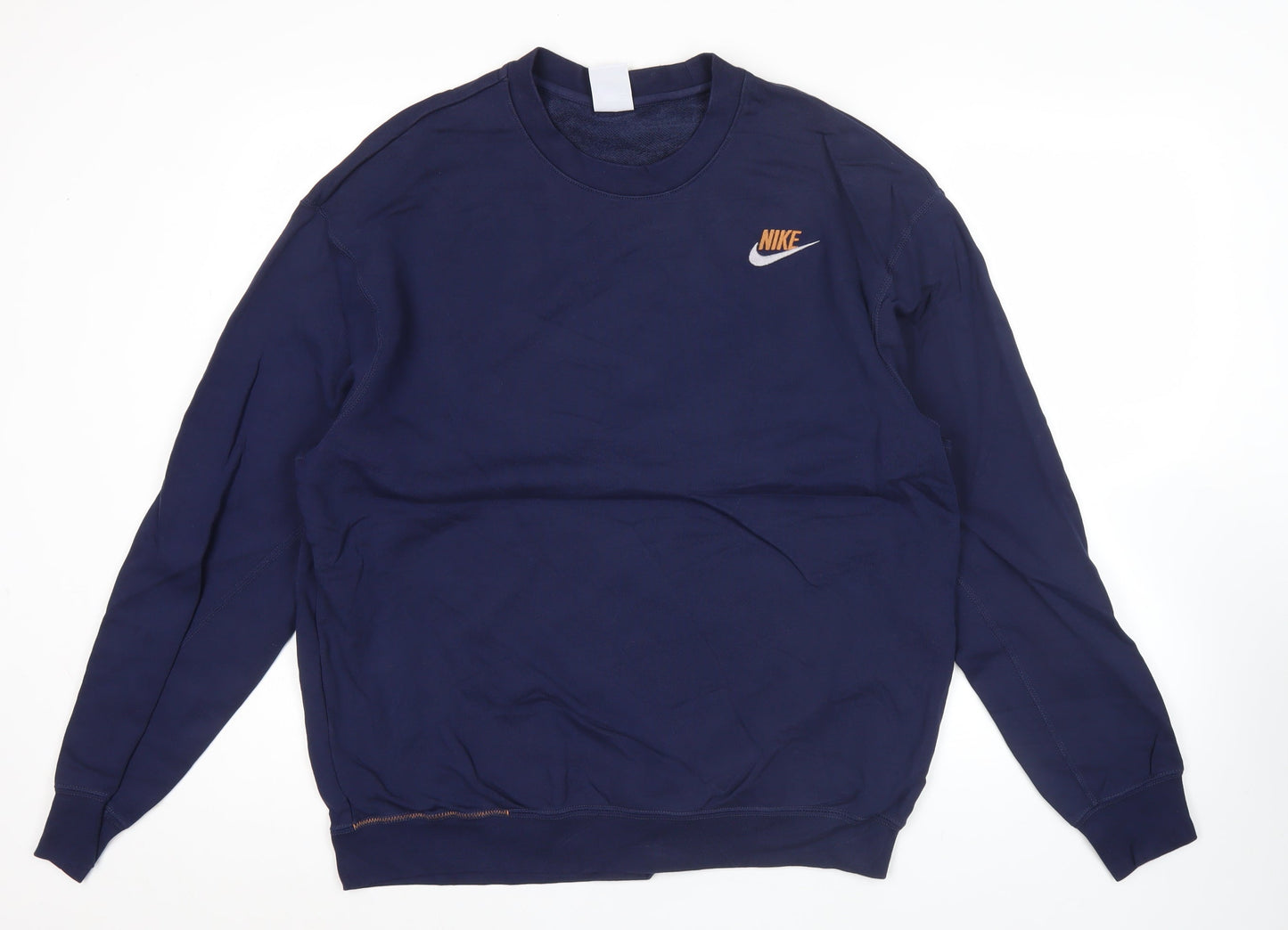 Nike Mens Blue XL Crew Neck Pullover Sweatshirt Logo Graphic