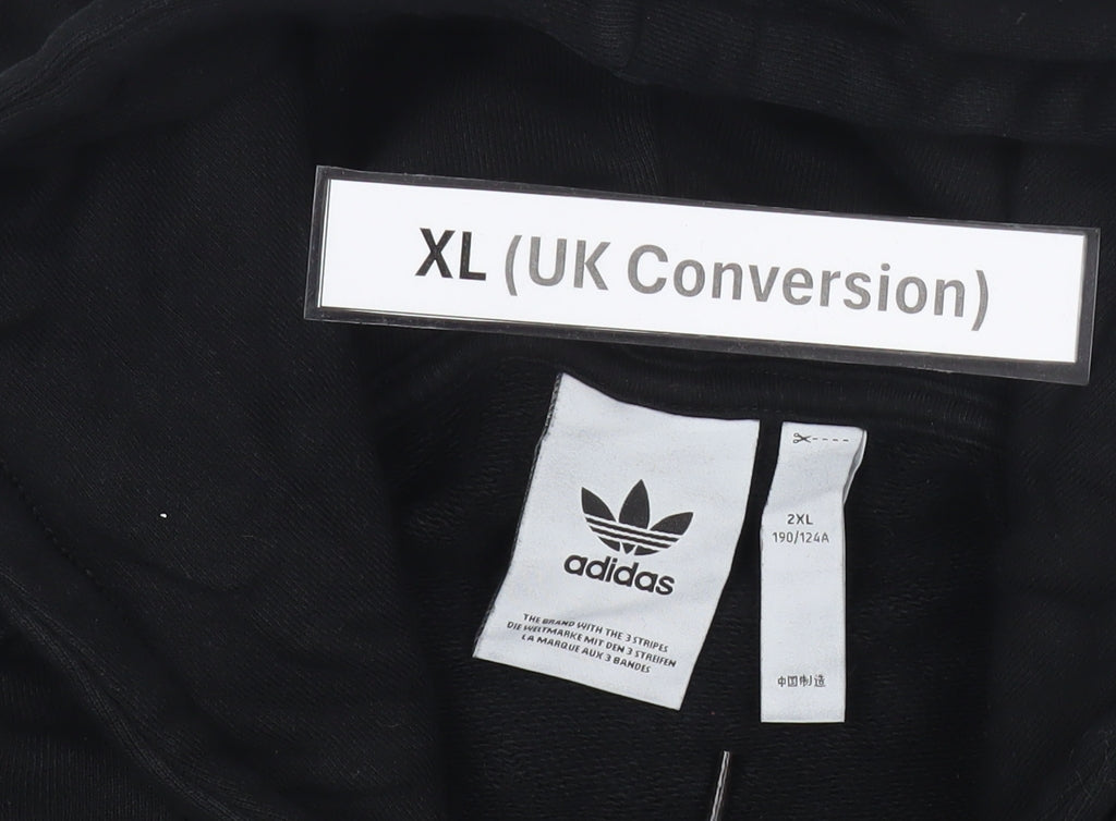 Adidas Mens Black XL Pullover Hoodie Logo Print Sportswear