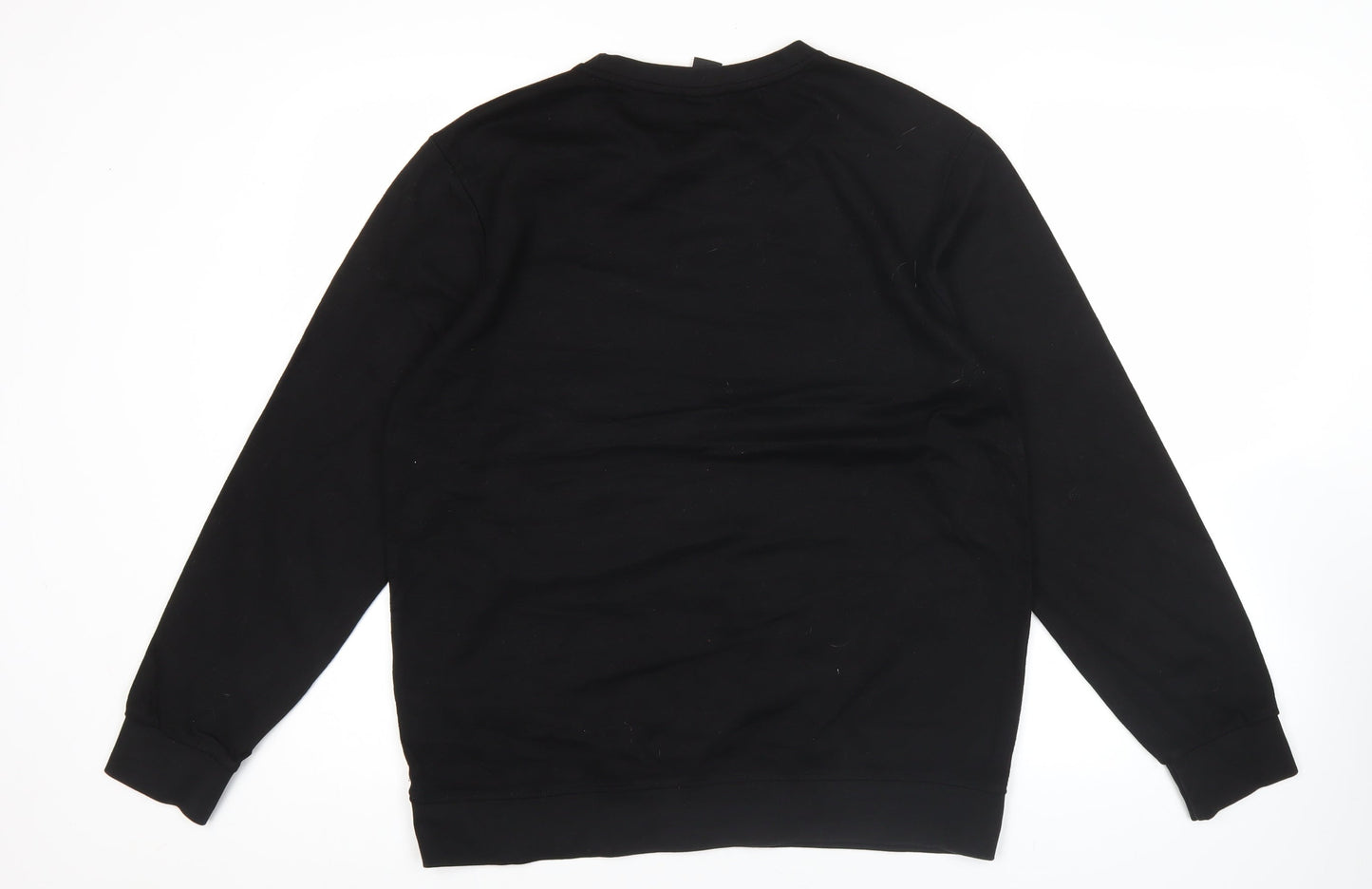 Adidas Mens Black XL Pullover Sweatshirt Crew Neck Logo Sportswear