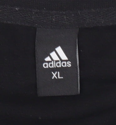 Adidas Mens Black XL Pullover Sweatshirt Crew Neck Logo Sportswear