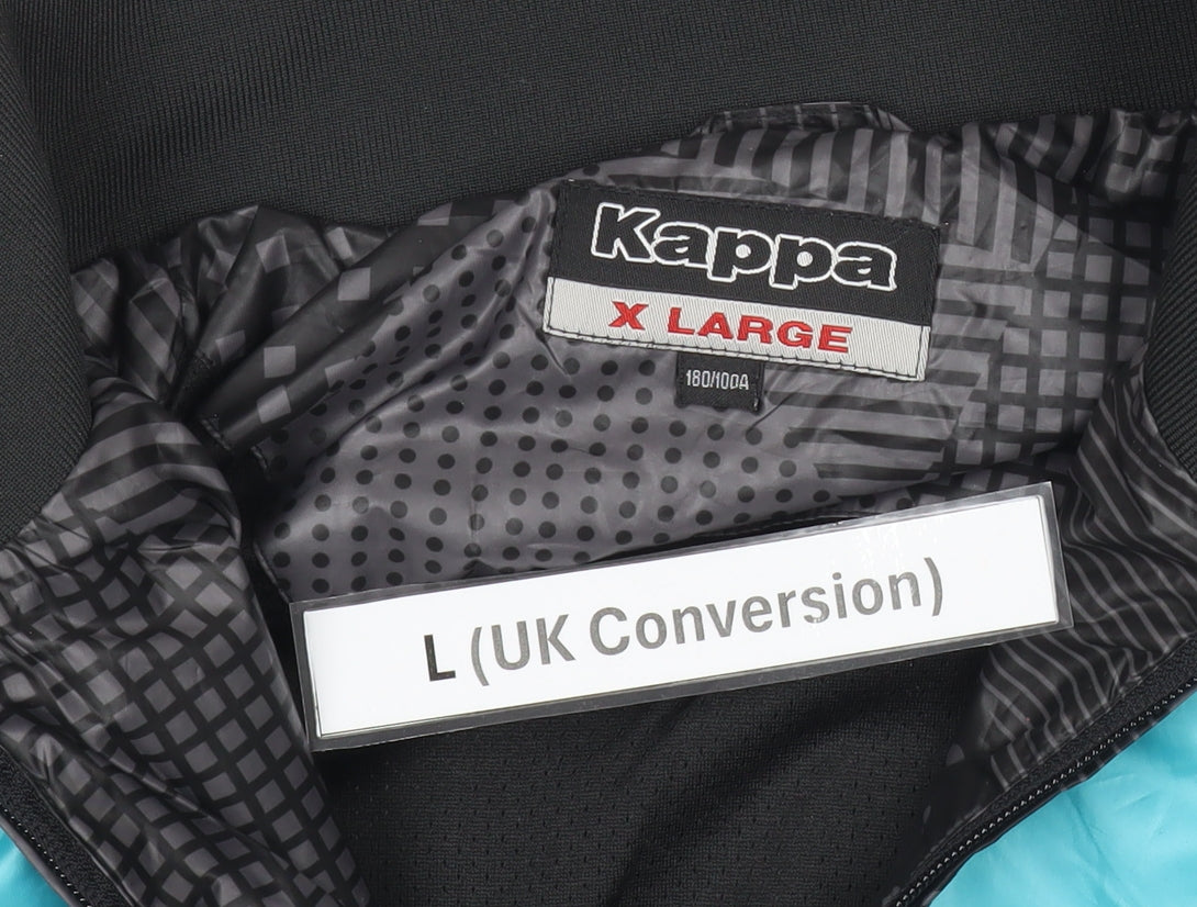 Kappa Men’s Black Blue Purple Track Jacket Size L Retro Colourblock