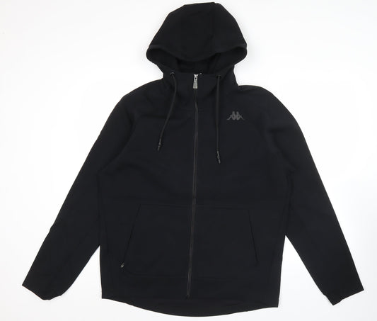 Kappa Men’s Black XL Full Zip Hoodie Jacket with Logo