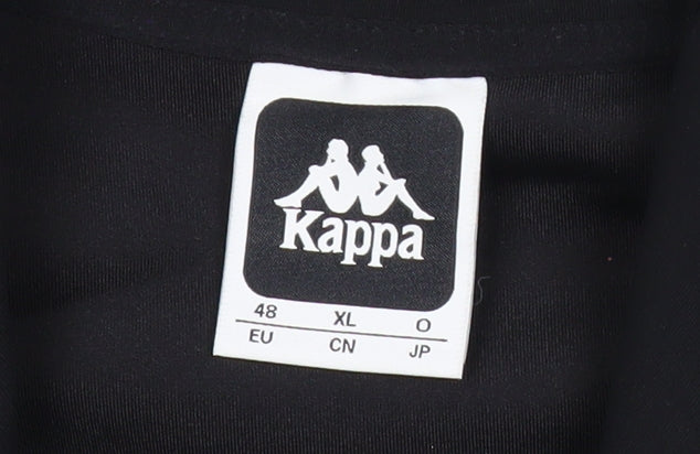 Kappa Men’s Black XL Full Zip Hoodie Jacket with Logo