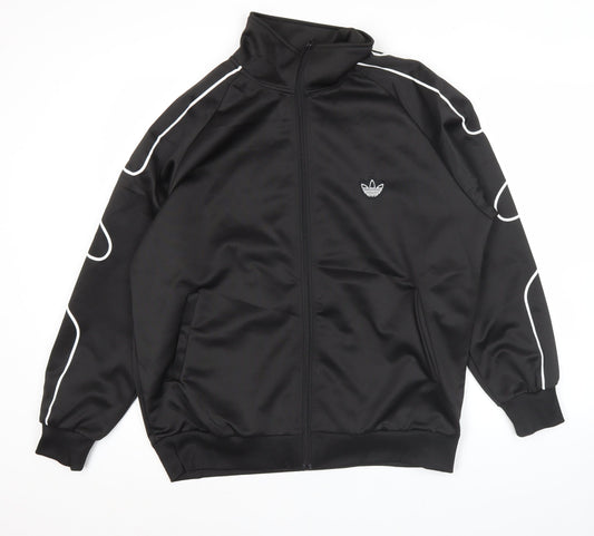Adidas Mens Black XL Track Jacket Sports Full Zip Activewear