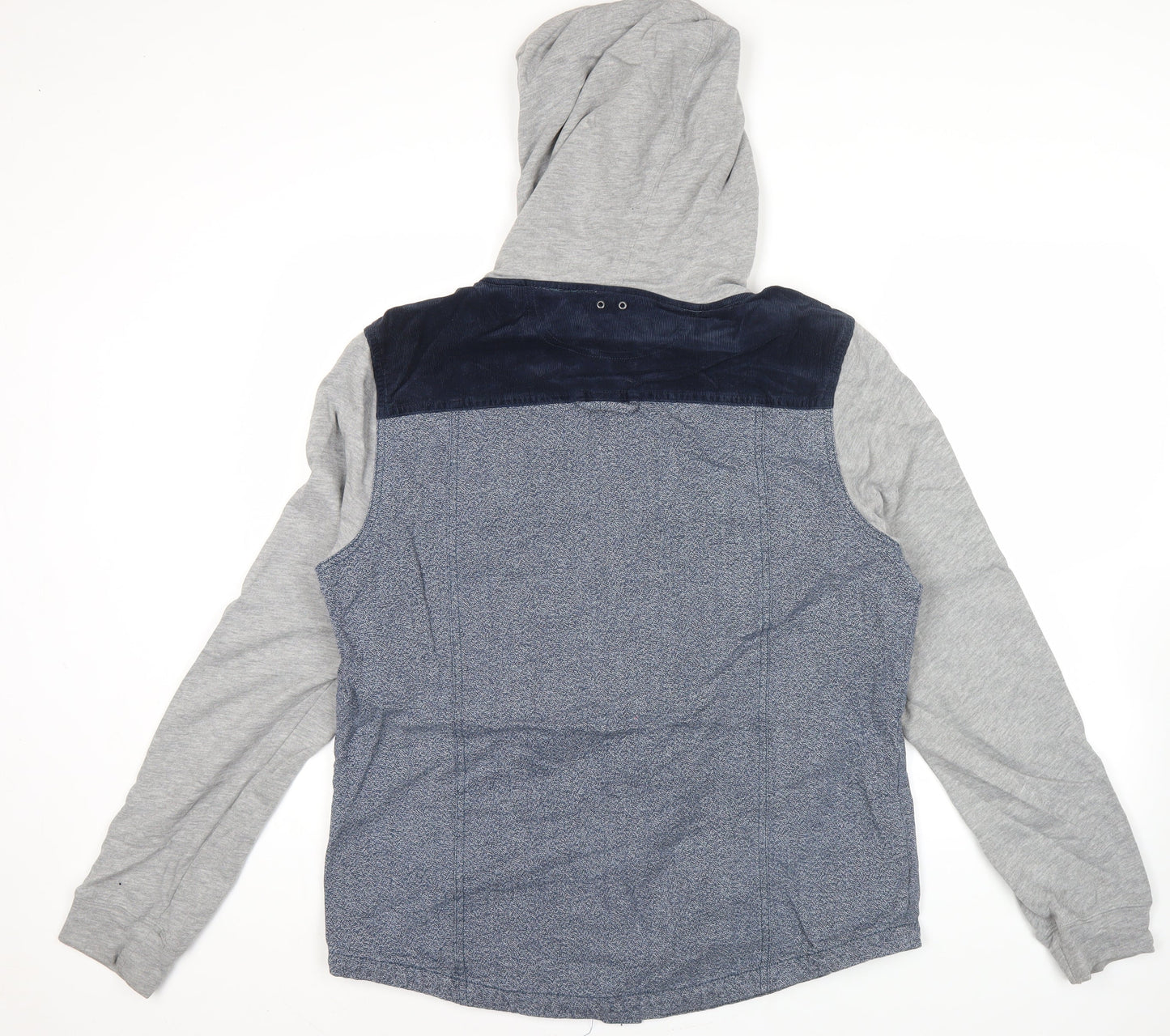 Converse Men’s Grey Blue Hooded Casual Jacket L Regular Fit