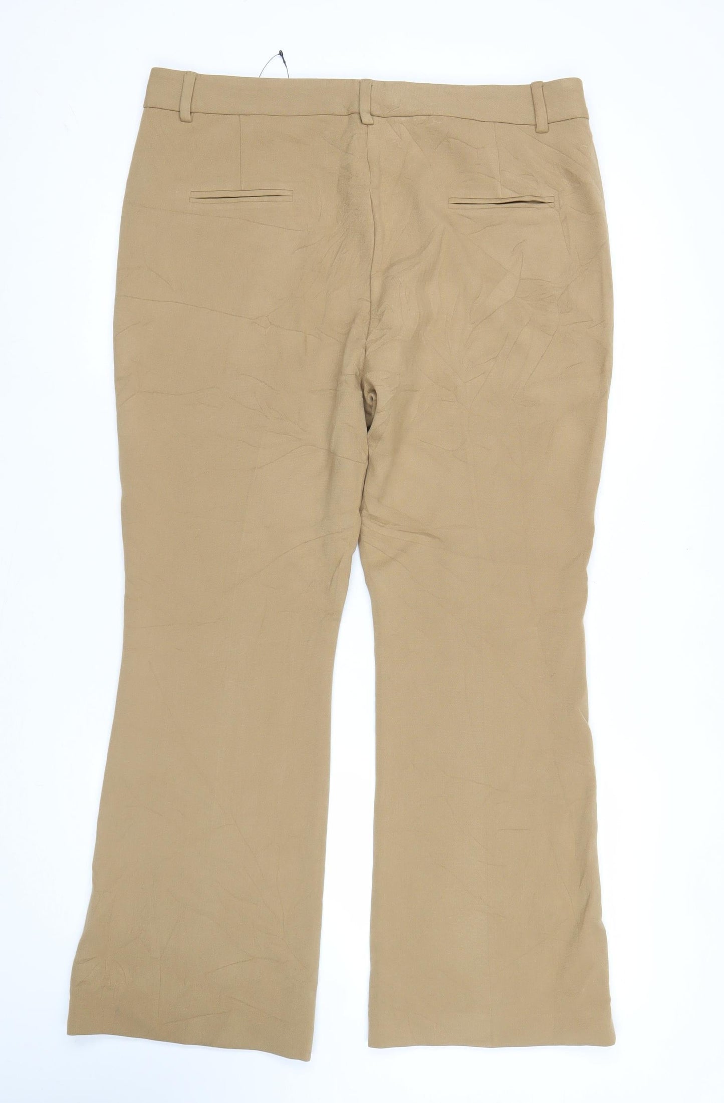 Marks and Spencer Women’s Beige Straight Leg Trousers Size 16