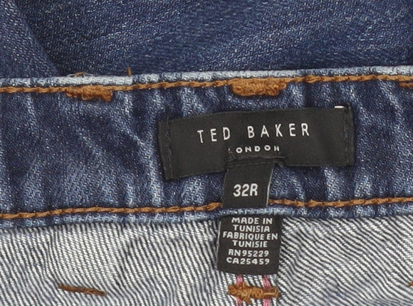Ted Baker Men's Blue Straight Leg Jeans 32W 32L Cotton Denim