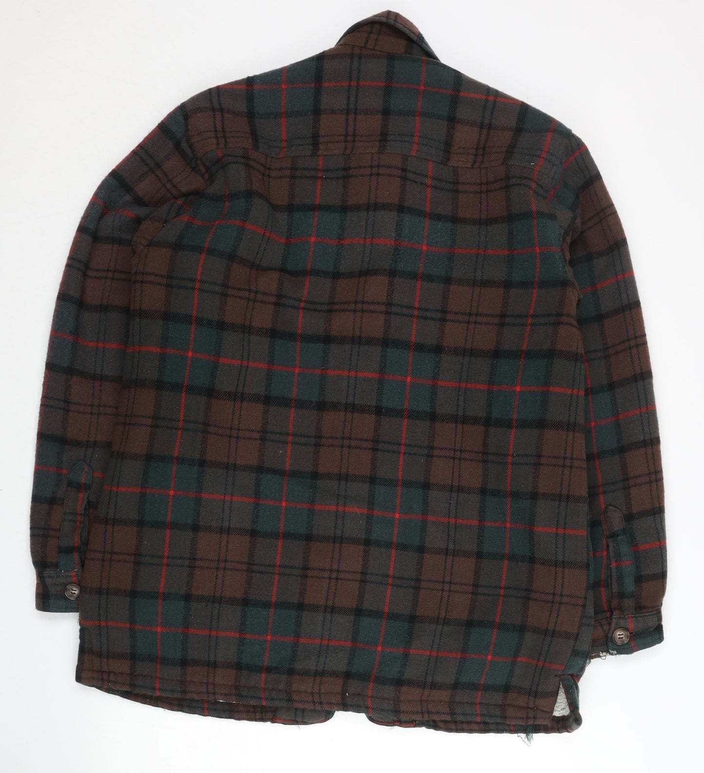 Dickies Men’s Brown Check Flannel Shirt Jacket Size M Workwear