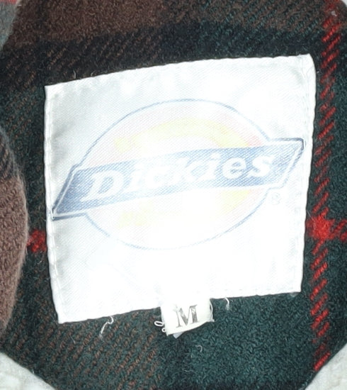 Dickies Men’s Brown Check Flannel Shirt Jacket Size M Workwear