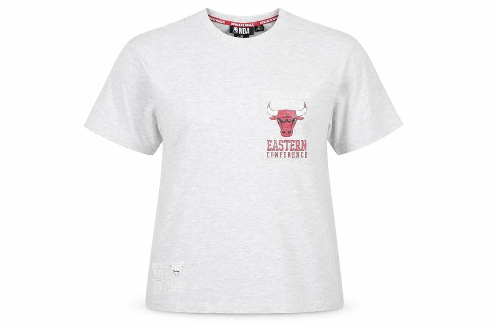 NBA Chicago Bulls Unisex Grey XS T-Shirt Crew Neck Short Sleeve