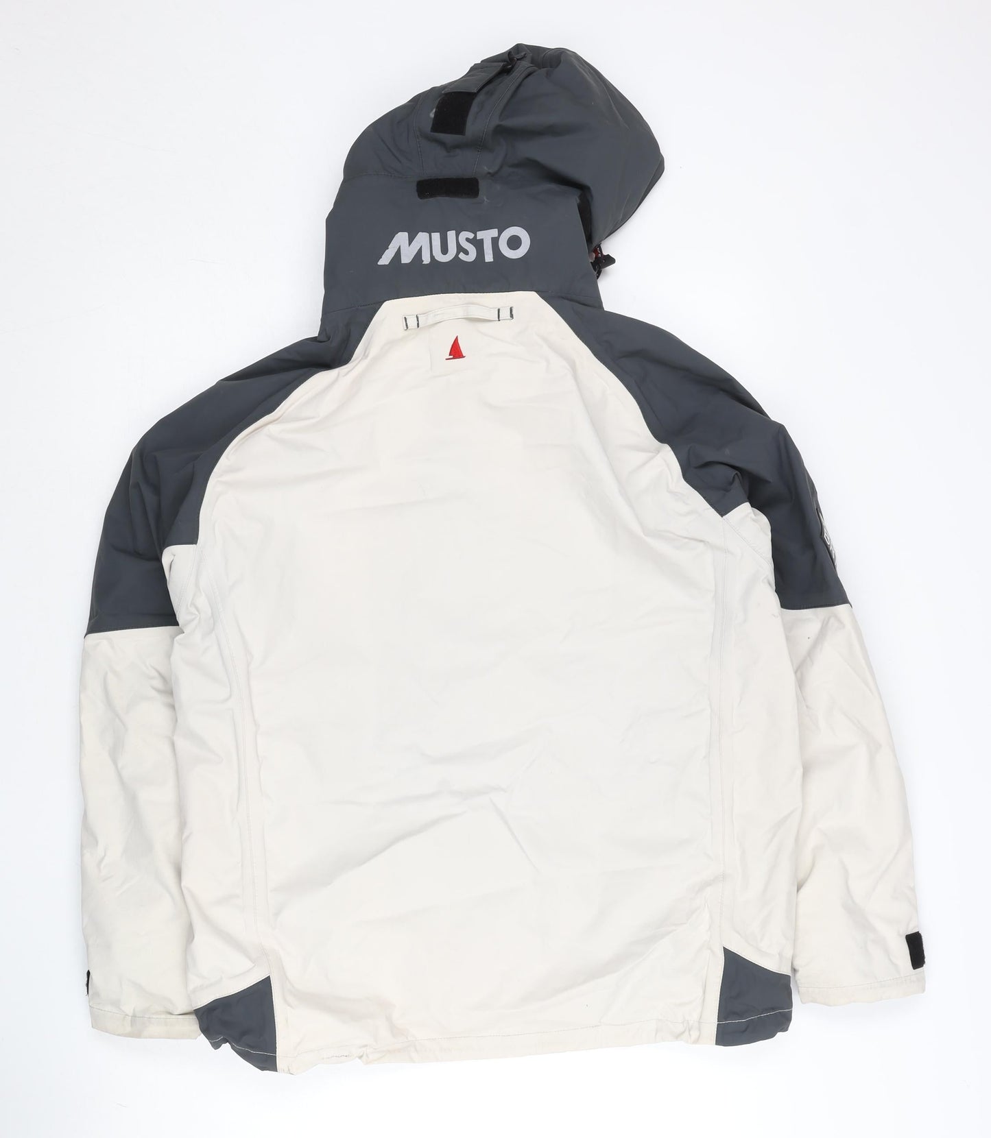 Musto Men's S White Grey Waterproof Hooded Rain Jacket Size S
