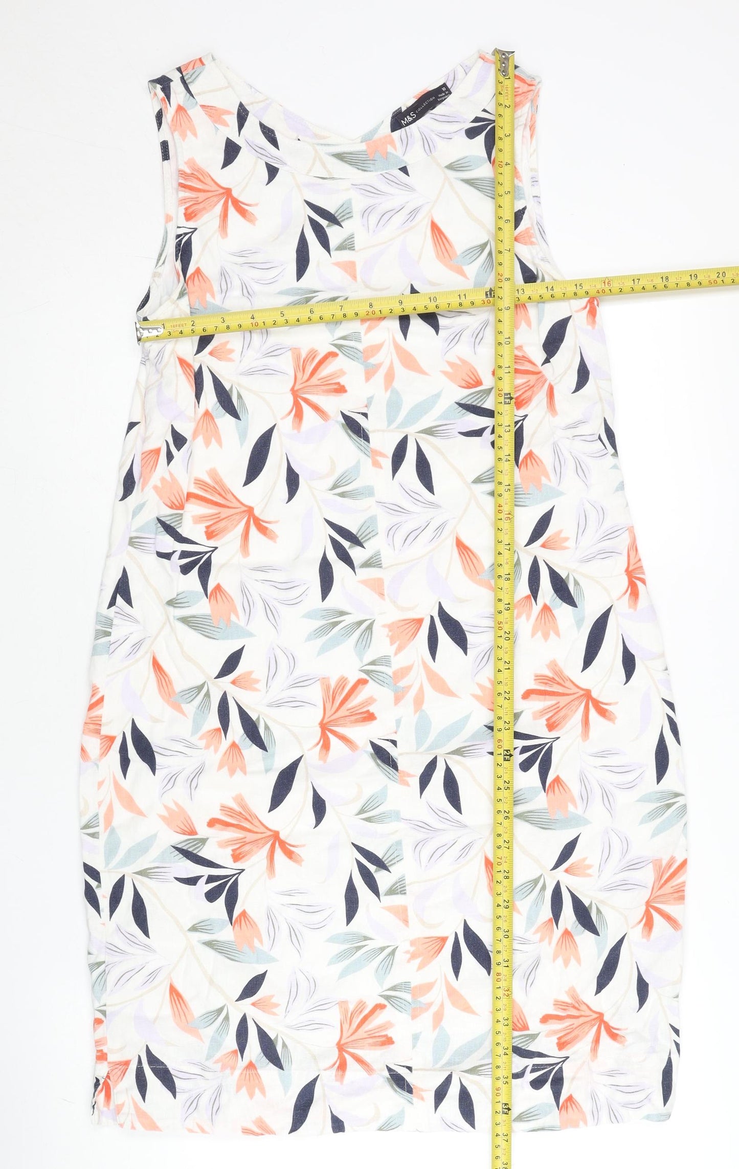 Marks and Spencer Womens Multicoloured Floral Shift Dress Size 10