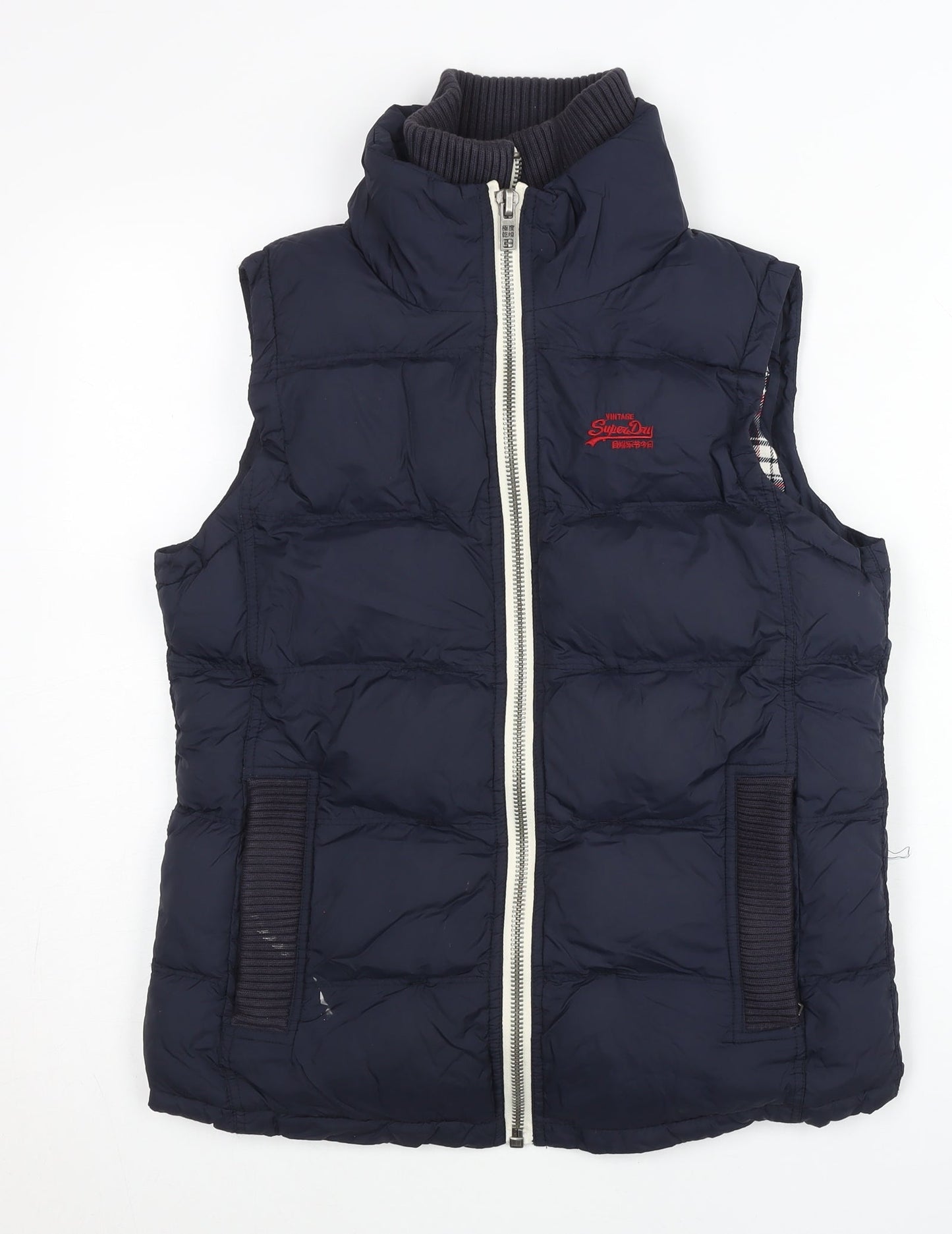 Superdry Men’s Blue Puffer Waistcoat Gilet M Synthetic Lined
