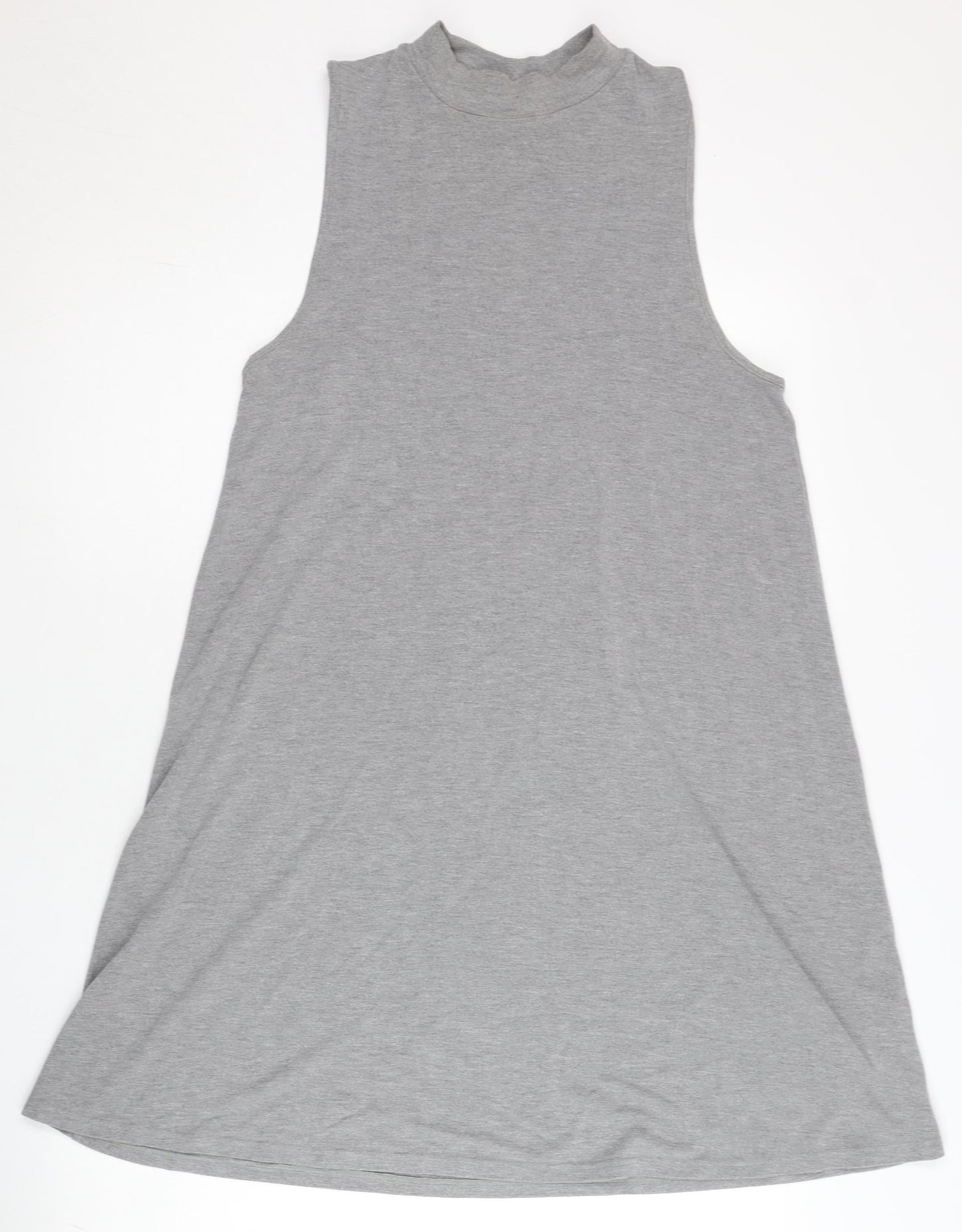 Topshop Women’s Grey Jersey Tank Dress Size 10 Sleeveless Casual