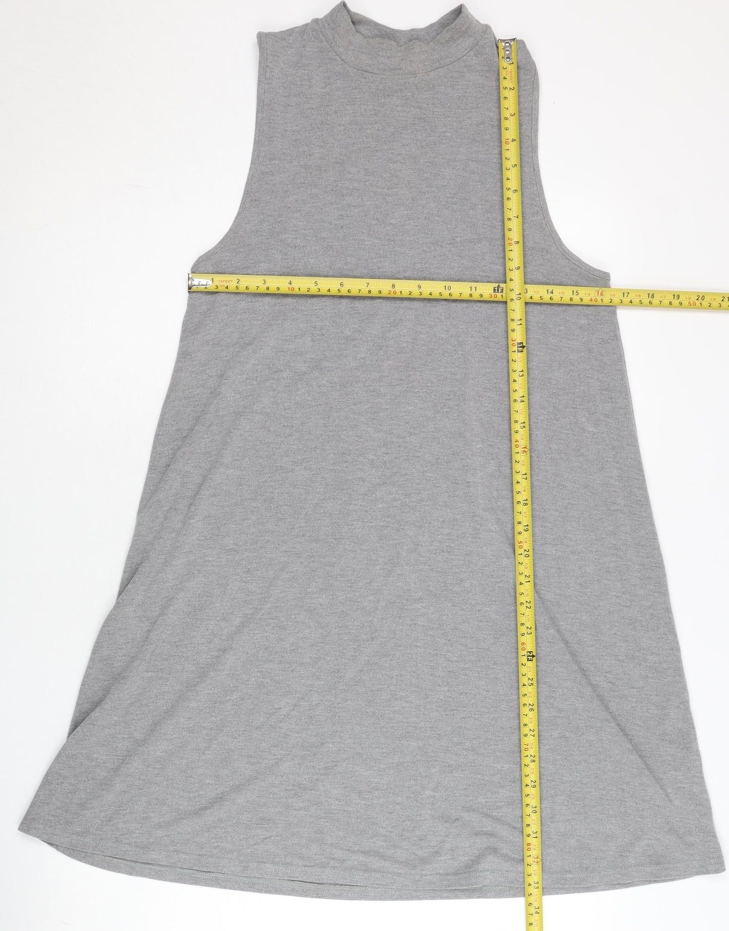 Topshop Women’s Grey Jersey Tank Dress Size 10 Sleeveless Casual