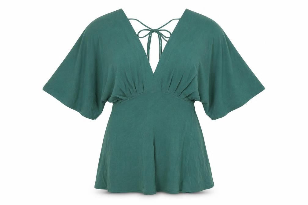 H&M Women’s Green Size 8 Short Kimono Sleeve Mini Stretch Dress