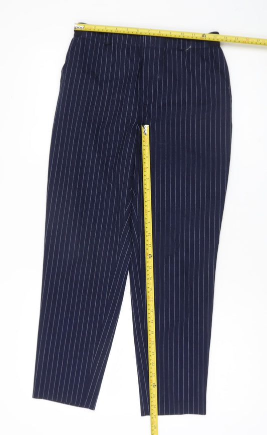 Ipekyol Womens Navy Pinstripe Dress Pants Size 8 Slim Fit Workwear