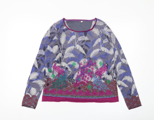 White Stuff Womens Multicoloured Embroidered Pullover Jumper Size 12