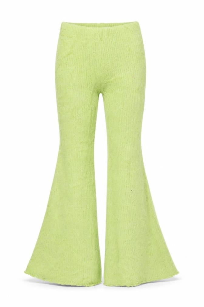 Bershka Womens Green XS Flared Knit Trousers Retro 90s Party Slim